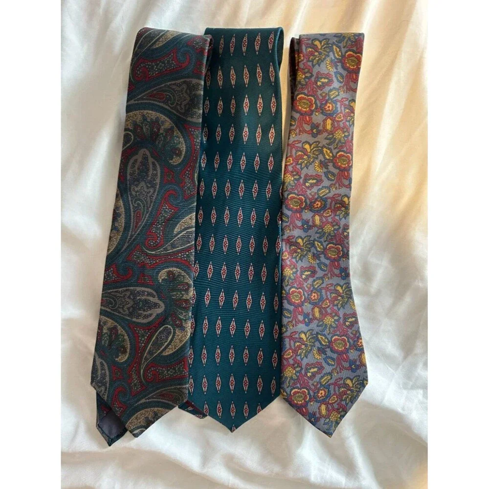 Vintage French Silk Ties Lot 3 Guy Laroche Philippe Vendome Paris Nubio Designer